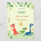 Dino birthday invitation  招待状 (正面/裏面)
