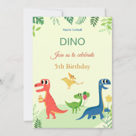 Dino birthday invitation  招待状