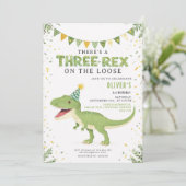 Dino Birthday Three-Rex Boy Invitation 招待状 (スタンド正面)