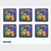 Dino-Buddies™スタンプ – ハロウィーンシーン スクエアシール (シート)