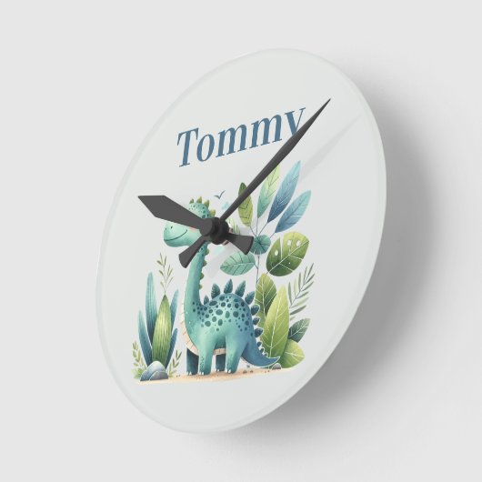 Dino Delight ラウンド壁時計 (傾斜)
