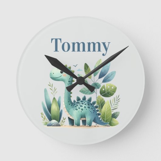 Dino Delight ラウンド壁時計 (正面)