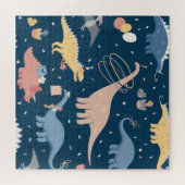 Dino Delight：誕生日パーティーおもしろい ジグソーパズル (横)