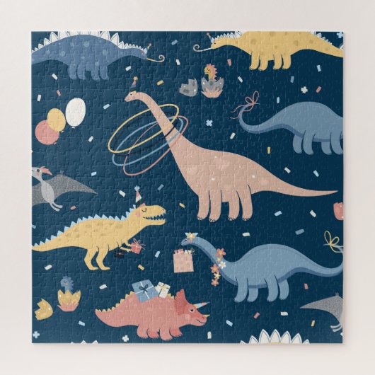 Dino Delight：誕生日パーティーおもしろい ジグソーパズル (縦)