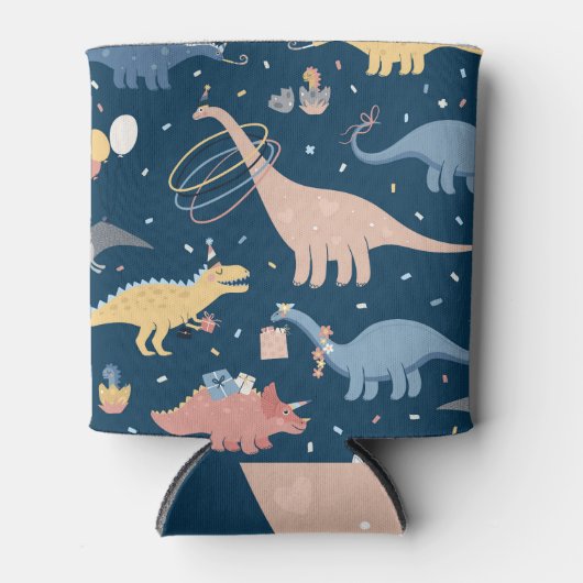 Dino Delight：誕生日パーティーおもしろい 缶クーラー (正面)