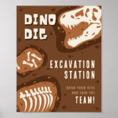 Dino Dig恐竜の発掘ステーションパーティーポスター ポスター (正面)