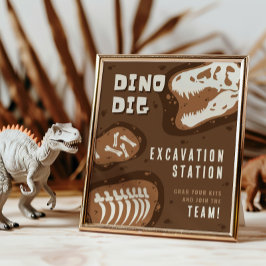 Dino Dig恐竜の発掘ステーションパーティーポスター ポスター
