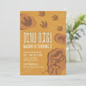 Dino-Dig ・恐竜Dig誕生日パーティーの招待 招待状 (スタンド正面)