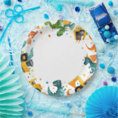 Dino Digger Construction Birthday Party ペーパープレート (パーティー)