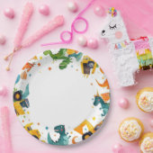 Dino Digger Construction Birthday Party ペーパープレート (パーティー)