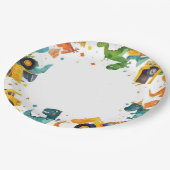 Dino Digger Construction Birthday Party ペーパープレート (アングル)