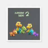 Dino dinosaur kid birthday party baby Paper Napkin スタンダードカクテルナプキン (正面)