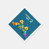 Dino dinosaur kid birthday party baby Paper Napkin スタンダードカクテルナプキン (角)