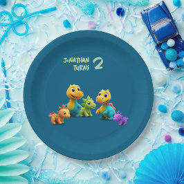 Dino dinosaur kid birthday party baby Paper Napkin ペーパープレート