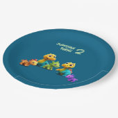 Dino dinosaur kid birthday party baby Paper Napkin ペーパープレート (アングル)