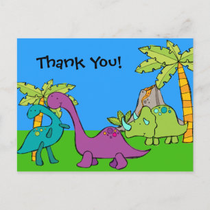 Dino Dinosaur Prehistoric Birthday Thank You ポストカード
