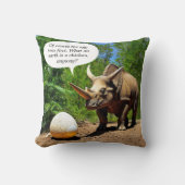 Dino Egg Triceratops動物ユーモアのおもしろい恐竜 クッション (正面)