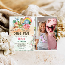 Dino-Five Dinosaur Girl 5th Birthday Party写真