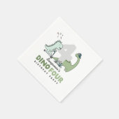 Dino Four Birthday Party Napkins スタンダードカクテルナプキン (角)