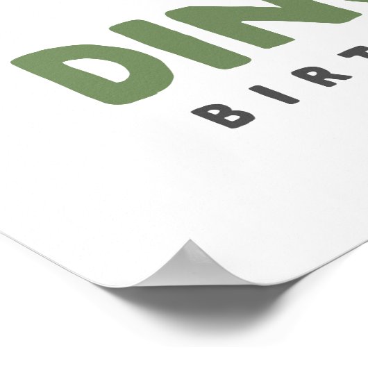 Dino Four Birthday Welcome sign ポスター (角)