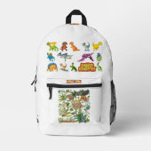 Dino Friends Backpack Print Cut Sew School Bag 10 プリントバックパック (正面)
