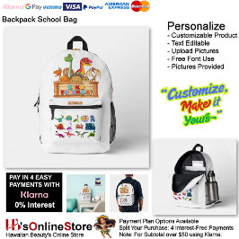 Dino Friends Backpack Print Cut Sew School Bag 12 プリントバックパック