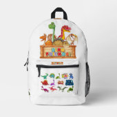 Dino Friends Backpack Print Cut Sew School Bag 12 プリントバックパック (正面)