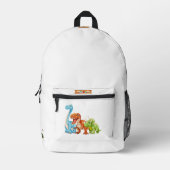 Dino Friends Backpack Print Cut Sew School Bag 2 プリントバックパック (正面)