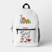 Dino Friends Backpack Print Cut Sew School Bag 3 プリントバックパック (正面)