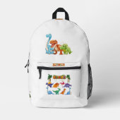 Dino Friends Backpack Print Cut Sew School Bag 5 プリントバックパック (正面)
