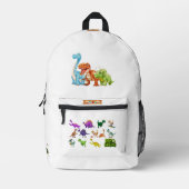 Dino Friends Backpack Print Cut Sew School Bag 6 プリントバックパック (正面)