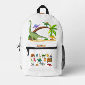 Dino Friends Backpack Print Cut Sew School Bag 7 プリントバックパック (正面)