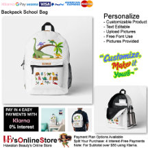Dino Friends Backpack Print Cut Sew School Bag 7