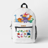 Dino Friends Backpack Print Cut Sew School Bag 9 プリントバックパック (正面)