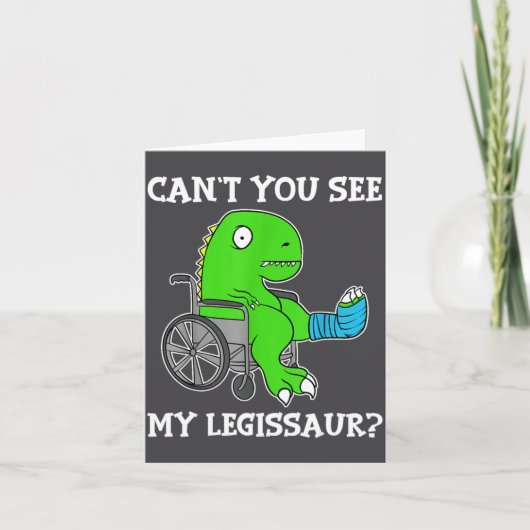 Dino Funny Get Well Broken Leg Gift Dinosaur With カード (正面)