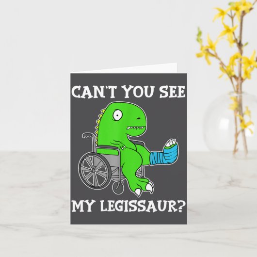 Dino Funny Get Well Broken Leg Gift Dinosaur With カード (黄色い花)