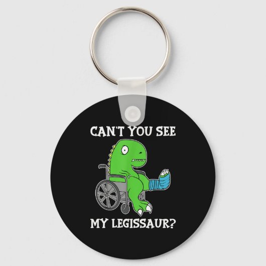 Dino Funny Get Well Broken Leg Gift Dinosaur With キーホルダー (正面)