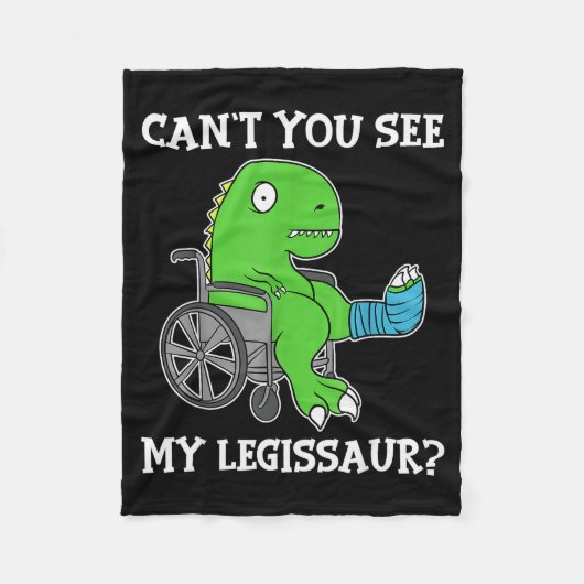 Dino Funny Get Well Broken Leg Gift Dinosaur With  フリースブランケット (正面)