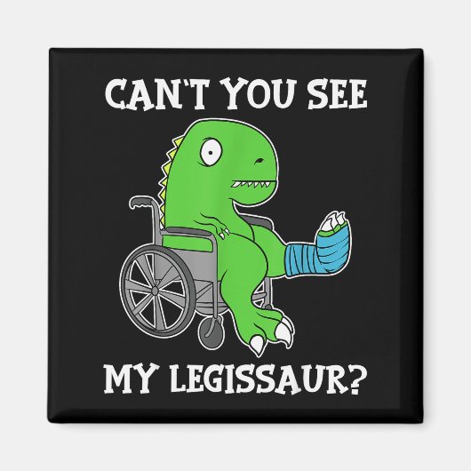 Dino Funny Get Well Broken Leg Gift Dinosaur With  マグネット (正面)