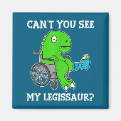 Dino Funny Get Well Broken Leg Gift Dinosaur With マグネット (正面)