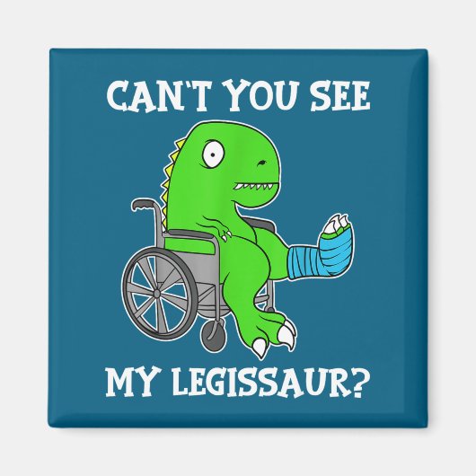Dino Funny Get Well Broken Leg Gift Dinosaur With マグネット (正面)