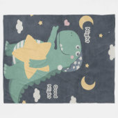 Dino Good Night Blanket フリースブランケット (正面(横))