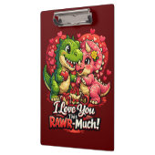 Dino Hearts Rawr Much Valentine,Couple Anniversary クリップボード (左)