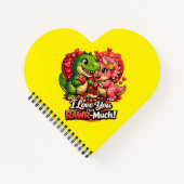 Dino Hearts Rawr Much Valentine,Couple Anniversary ノートブック (正面)