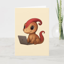 Dino Karte – Dino Kammli am Laptop カード