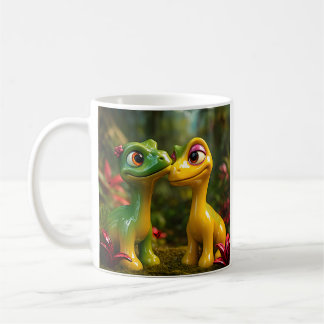 Dino Love Romantic Moment コーヒーマグカップ