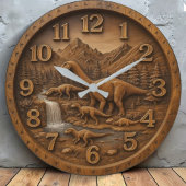  Dino lover gift Dinosaur sculpture ラージ壁時計