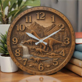  Dino lover gift Dinosaur sculpture ラージ壁時計