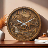  Dino lover gift Dinosaur sculpture ラージ壁時計