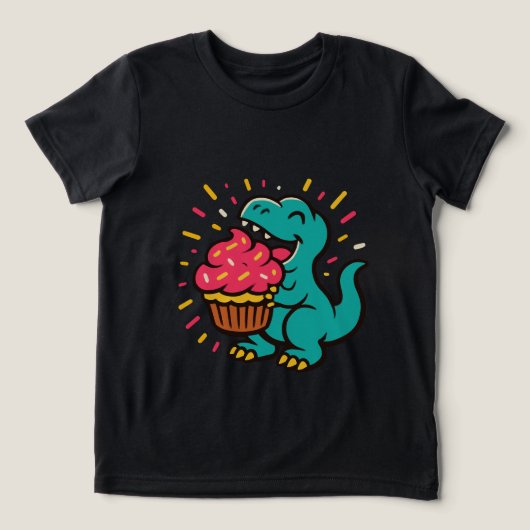 Dino Loves Cupcakes  トライブレンドＴシャツ (デザイン正面)